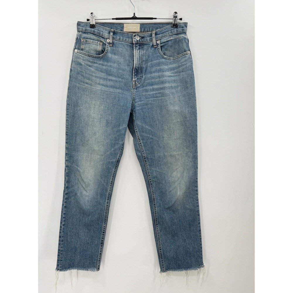 Everlane The Cheeky Jean Distressed Raw Hem Light Wash Denim Womens Size 28‎